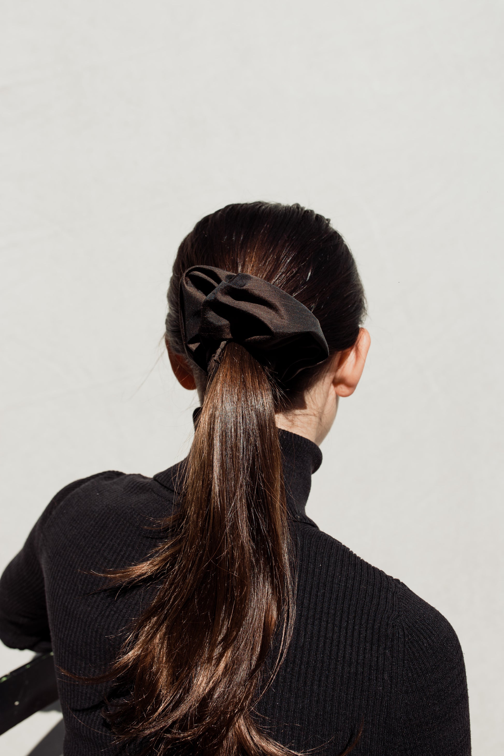 Over-Sized Scrunchie in Recycled Black Rayon