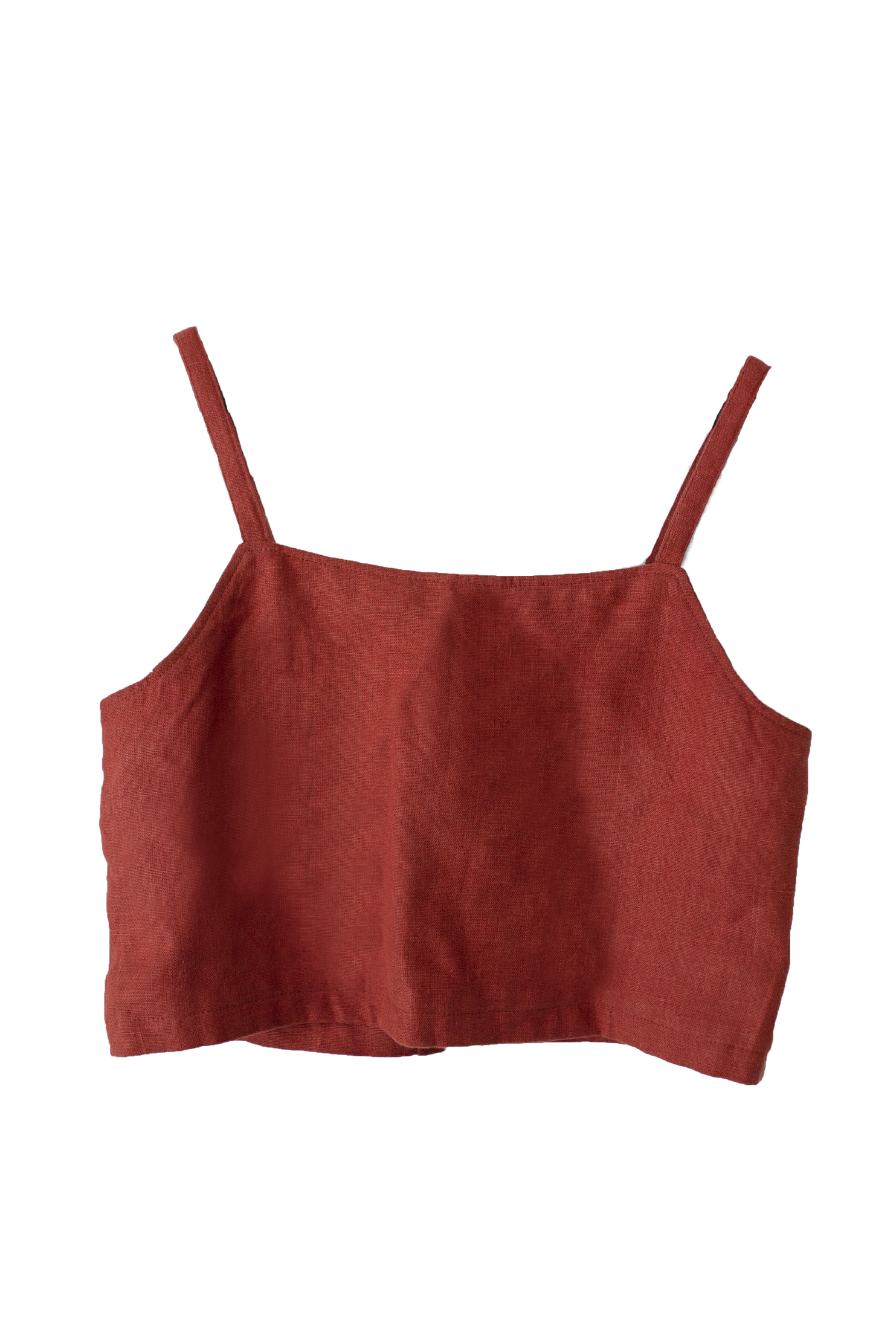 One-Button Linen Top in Wet Clay