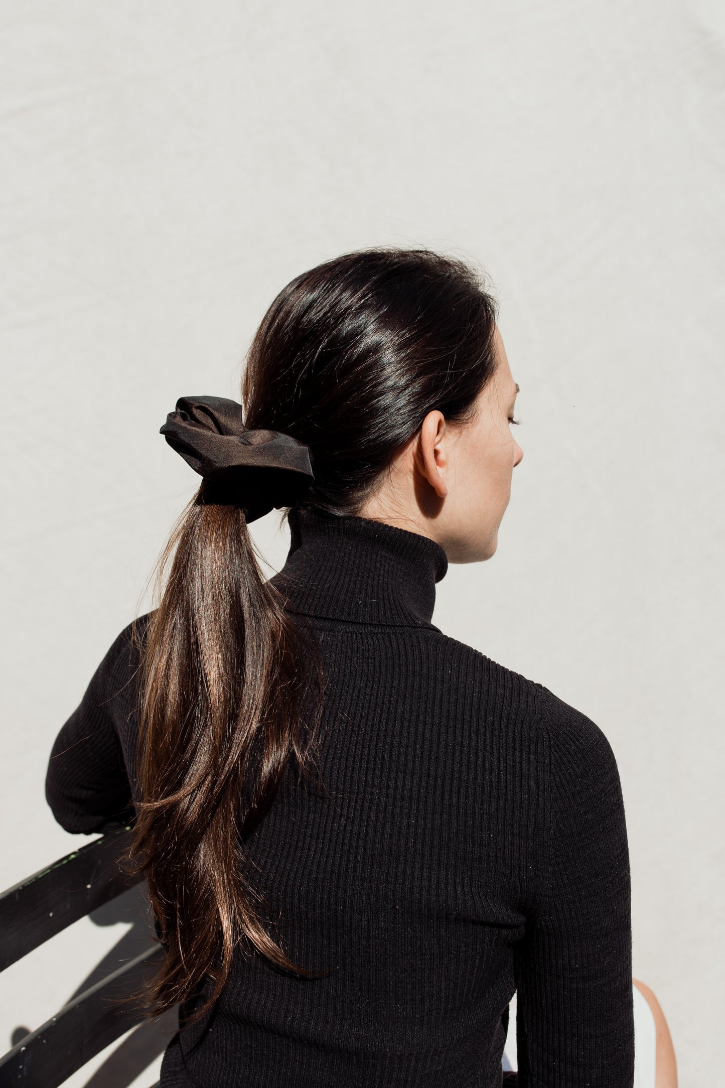 Over-Sized Scrunchie in Recycled Black Rayon