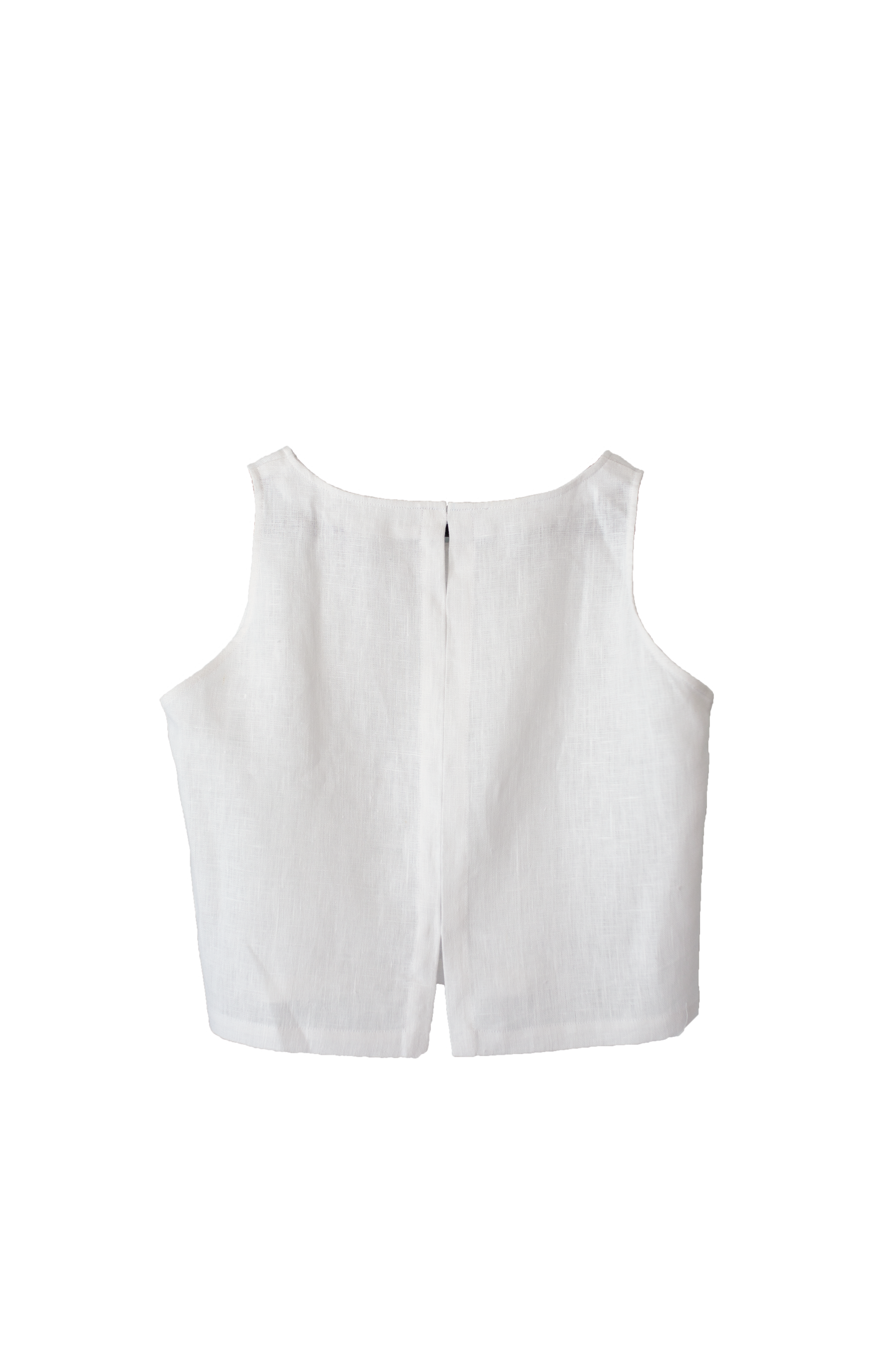 Sleeveless Linen Top in Salt