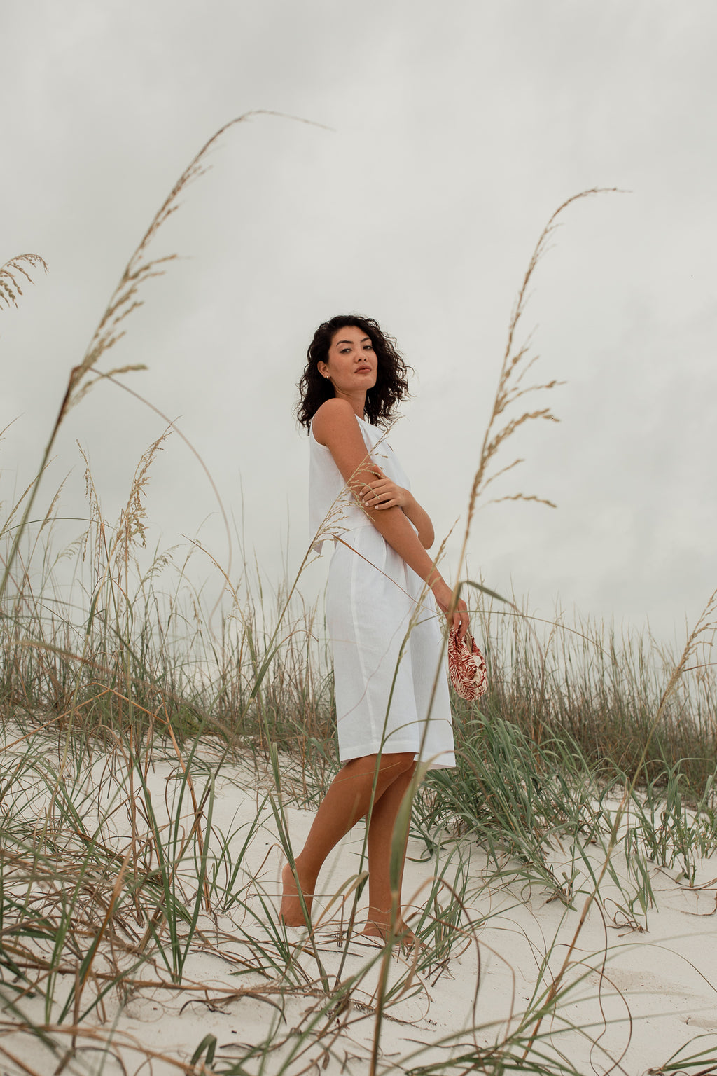 Linen Skirt in Salt