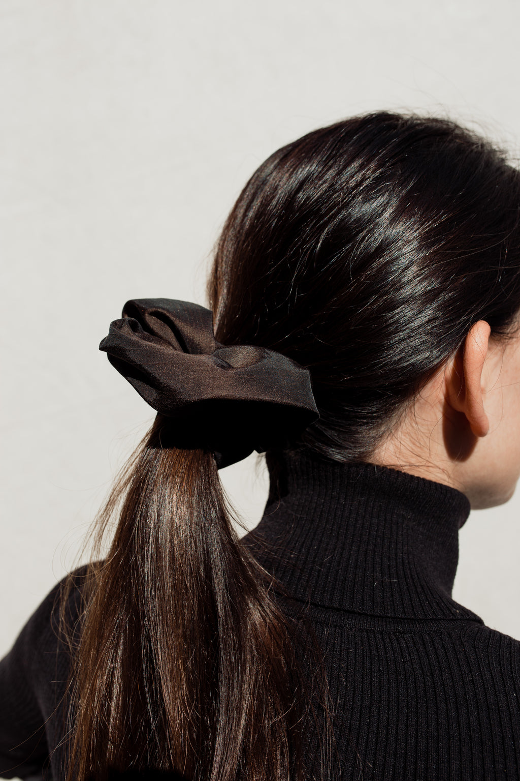 Over-Sized Scrunchie in Recycled Black Rayon