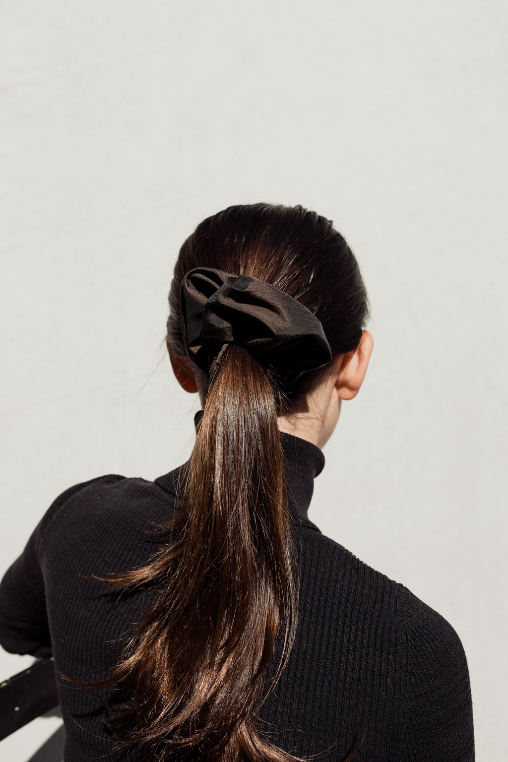 Over-Sized Scrunchie in Recycled Black Rayon
