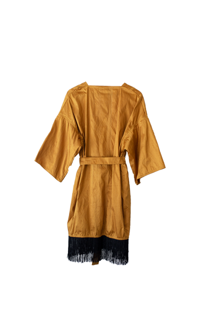 Silk Robe Dress in Gold